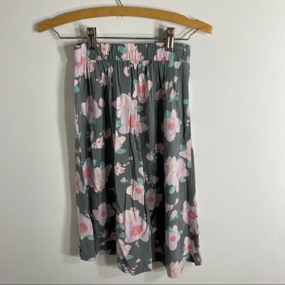 Old Navy Floral Palazzo Pants Medium Loose Gray Pink Kids Girls